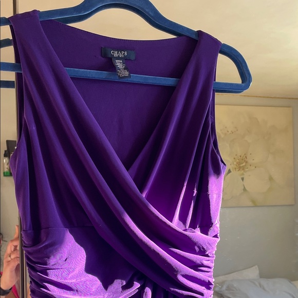 CHAPS Vibrant Purple Asymmetrical Dress - Picture 6 of 8